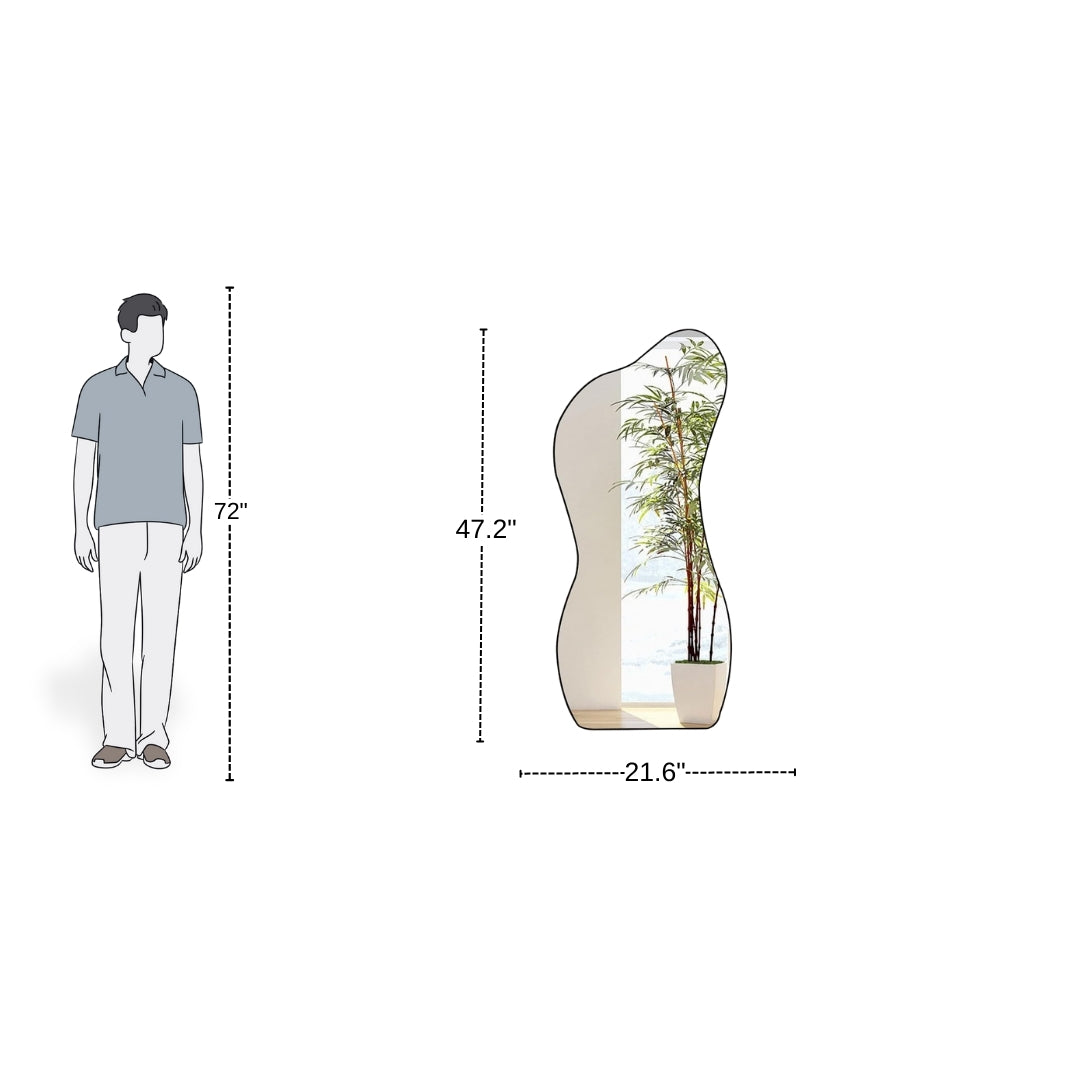 Irregular Curved Frame Full-Length Mirror