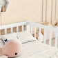 Double Capacity White Baby Bed for Small Kids With Protecting Guardrails