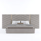 Velvet Upholstered Modern Grey Bed With Hydraulic Storage