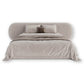 Velvet Upholstered Modern King Size Beige Bed