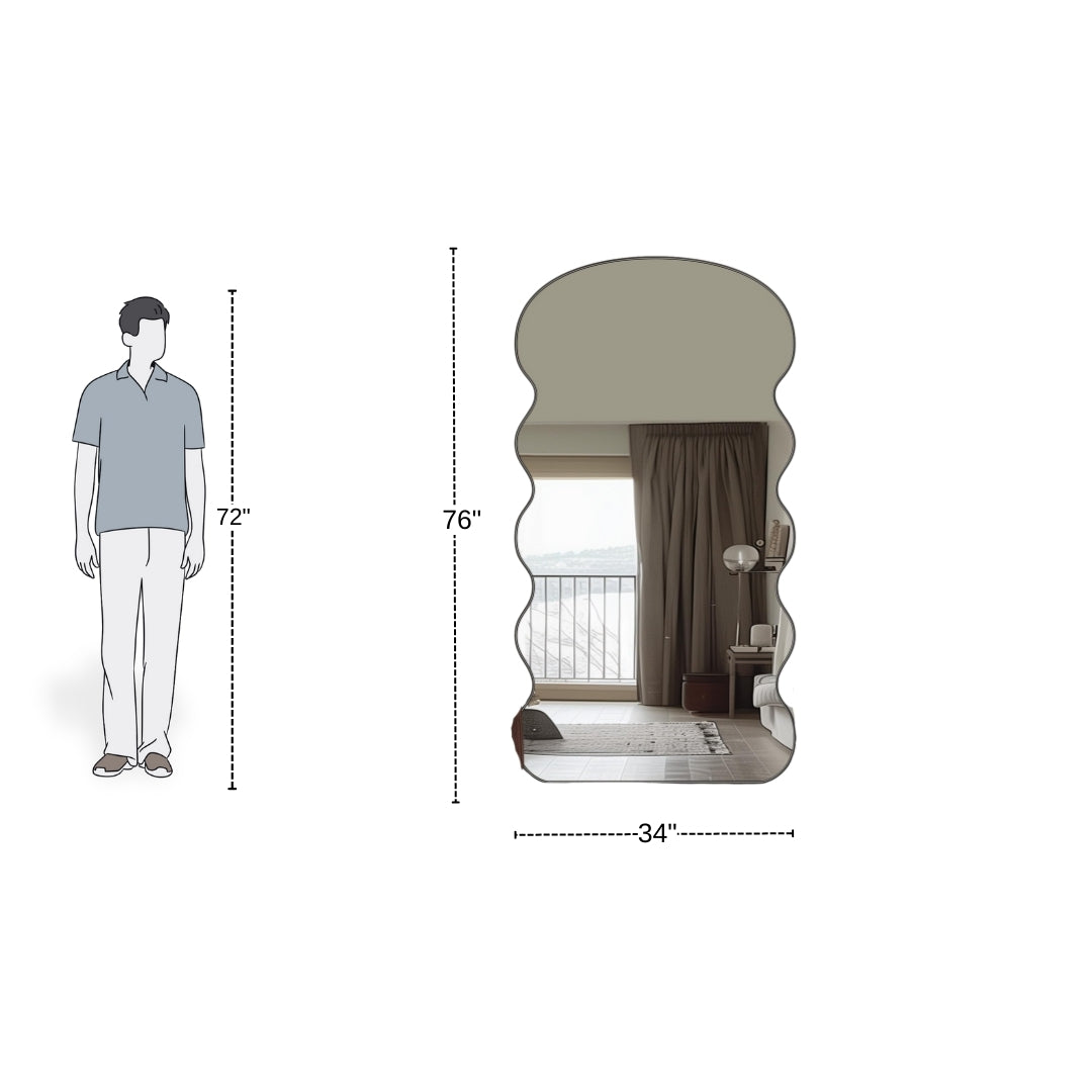 Waveline Contemporary Full-Length Mirror