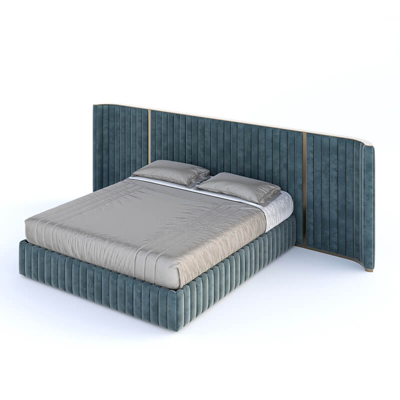 King size navy bed witbh storage