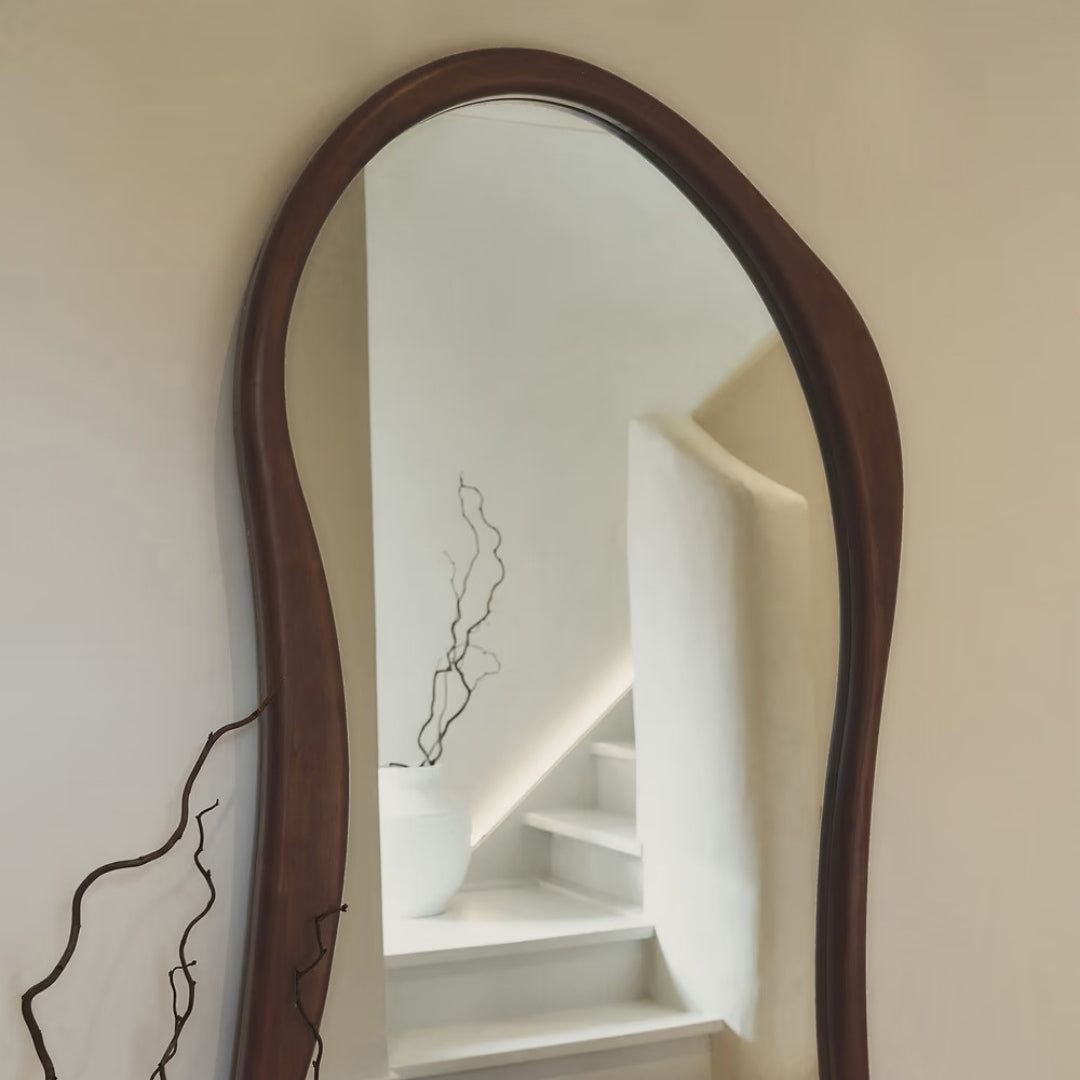 Wavy Curved Edge Full-Length Standing Mirror