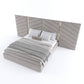 Velvet Upholstered Modern Grey Bed With Hydraulic Storage