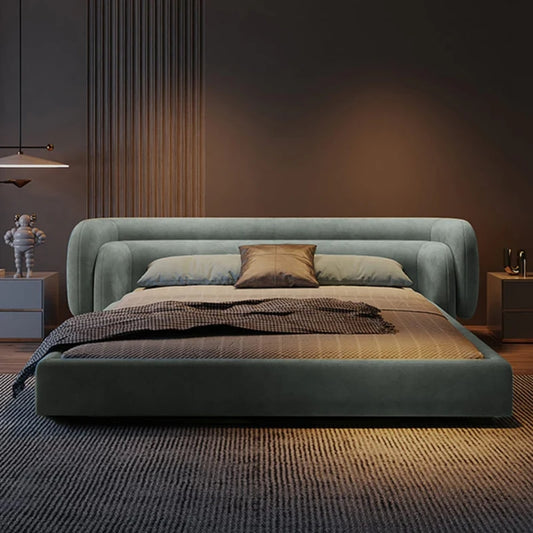 Aurora Curve Upholstered Bed with Curved Headboard