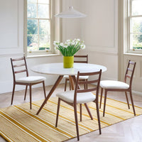 Marble Top Angled Wood Leg Cafe Table