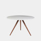 Marble Top Angled Wood Leg Table

