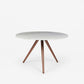 Marble Top Angled Wood Leg Table

