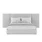 Velvet Upholstered Modern Luxury White Bed With Hydraulic Storage