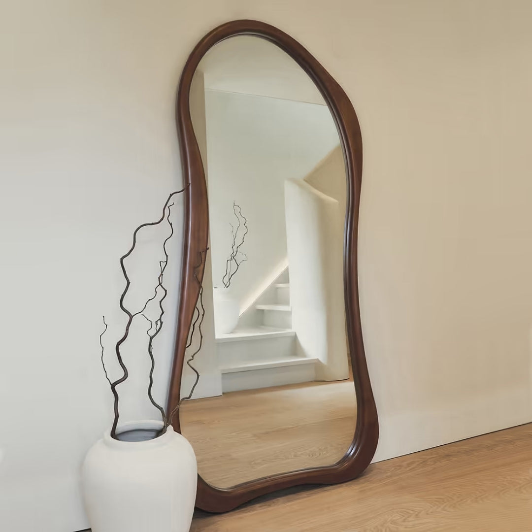 Wavy Curved Edge Full-Length Standing Mirror