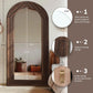 Earthtone Arch Wooden Standing Mirror