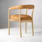 Modern Brown Leather Wooden Dining Chair