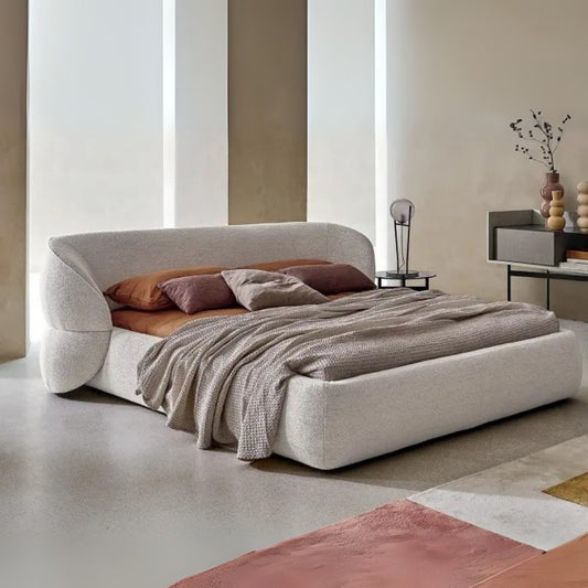 Ivory Aura Comfort Bed with Flowing Headboard