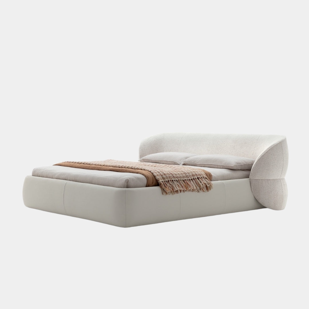 Ivory Aura Comfort Bed with Flowing Headboard