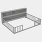 Dark Grey Baby Bed With Railings for Small Kids