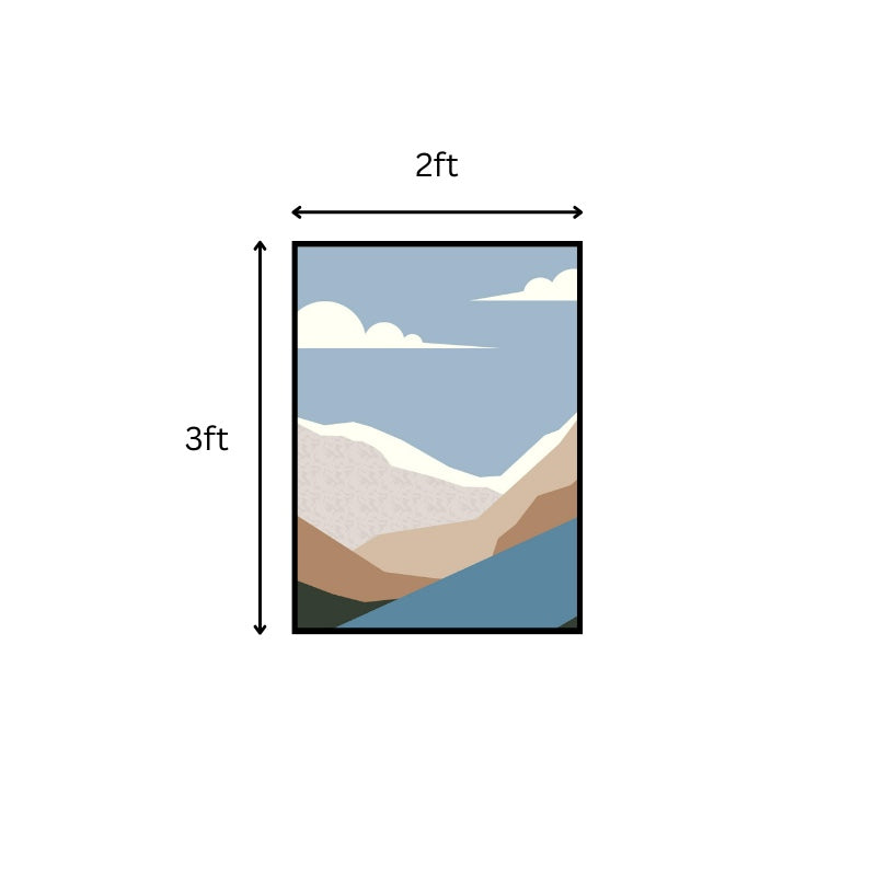 Mountain Landscape Wall Art with Frame