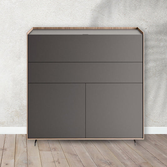 Multipurpose Grey Storage Cabinet With Drawer