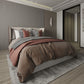 Modern King-Size Bed With Dual Tone Beige Upholstery