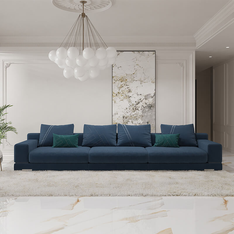 4 Seater Modern Blue Sofa