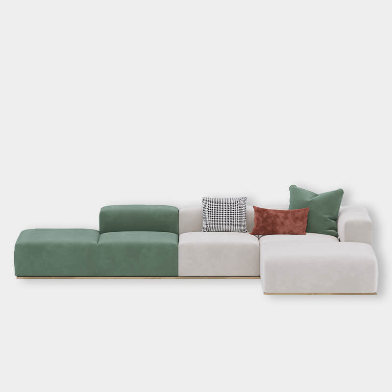 4 Seater L-Shaped Sofa in Dual Tone