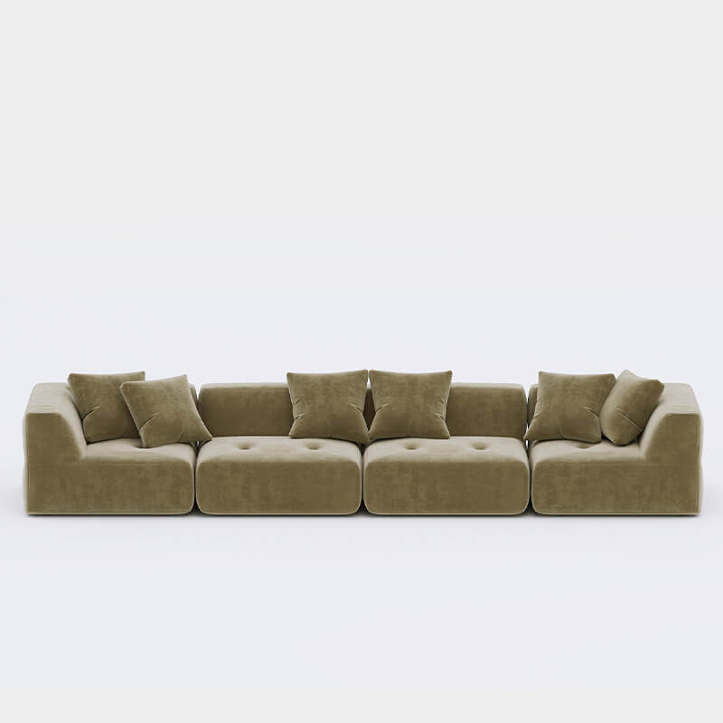 4 Seater Olive Green Sofa With Super-Soft Upholstery