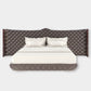 Modern King-Size Brown Bed With Solid Headboard