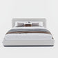 Ultra Sleek King-Size White Upholstered Bed for Luxury Bedroom