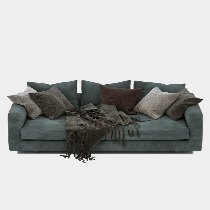 3 Seater Olive Green Sofa