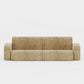 3 Seater Light Tan Sofa With Cushion Upholstery