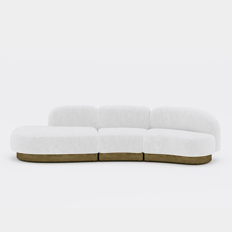 3 Seater Modern Snow White Sofa for Luxury Living Room