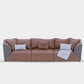 3 Seater Dual Tone Premium Brown Sofa With Leather Touch