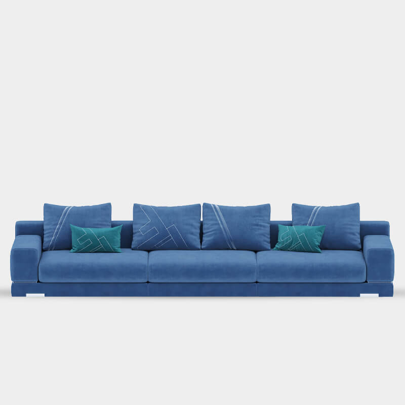 4 Seater Modern Blue Sofa