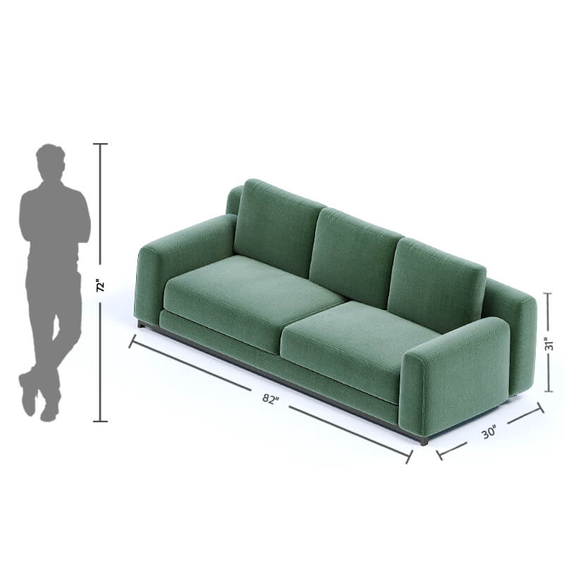 3 Seater modern green sofa