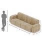 3 Seater Light Tan Sofa With Cushion Upholstery