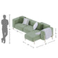 3 Seater L-Shaped Olive Green Sofa