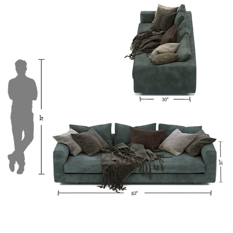 3 Seater Olive Green Sofa