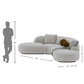 4 Seater Modern Curvy Beige Sofa