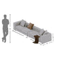 4 Seater Ultra Modern Warm Grey Sofa