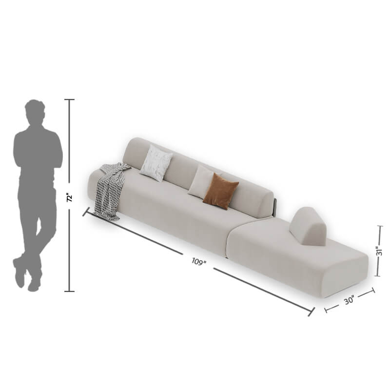 4 Seater Modern Beige Sofa