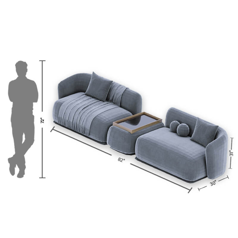 4 Seater Cool Grey Sofa