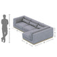 3 Seater L-Shaped Modern Grey Sofa