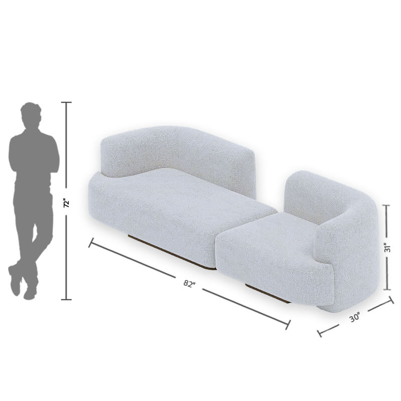 3 Seater Modern White Sofa