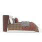 Modern King-Size Bed With Dual Tone Beige Upholstery