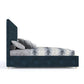 Velvet Upholstered Dark Teal King-Size Bed With Solid Headboard