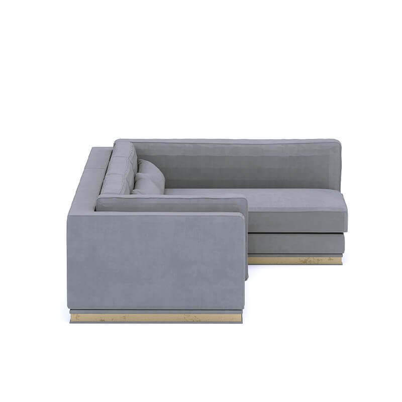 3 Seater L-Shaped Modern Grey Sofa