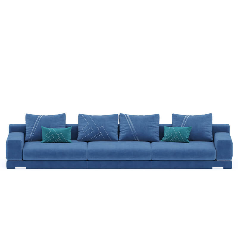 4 Seater Modern Blue Sofa