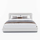 Ultra Sleek King-Size White Upholstered Bed for Luxury Bedroom