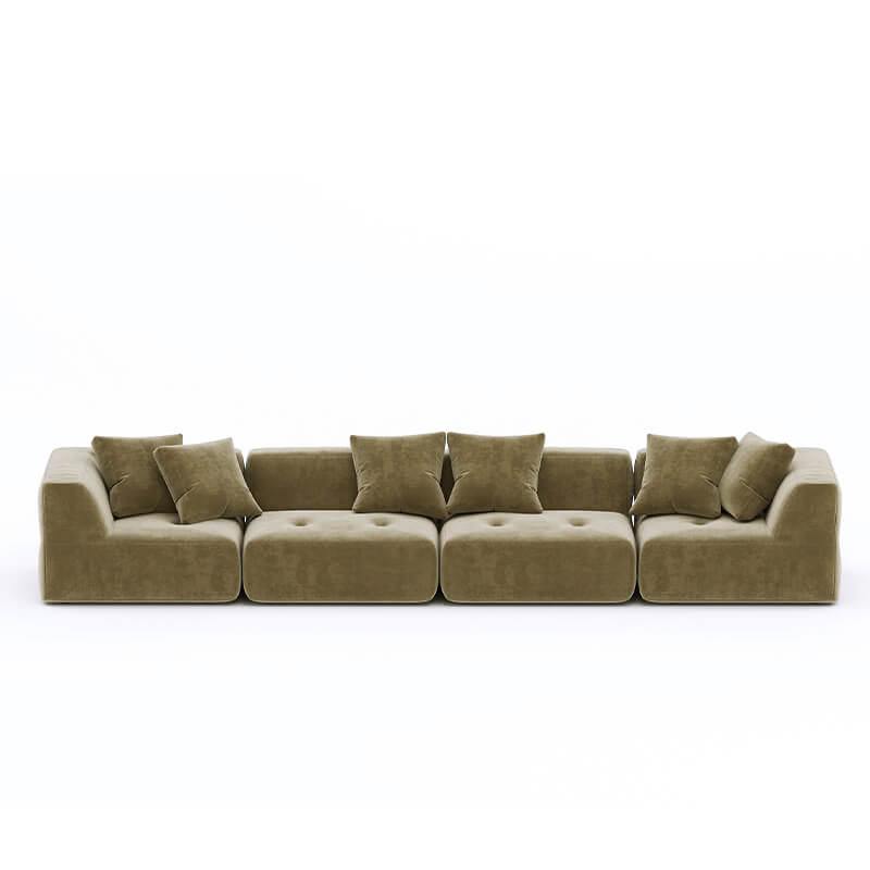 4 Seater Olive Green Sofa With Super-Soft Upholstery