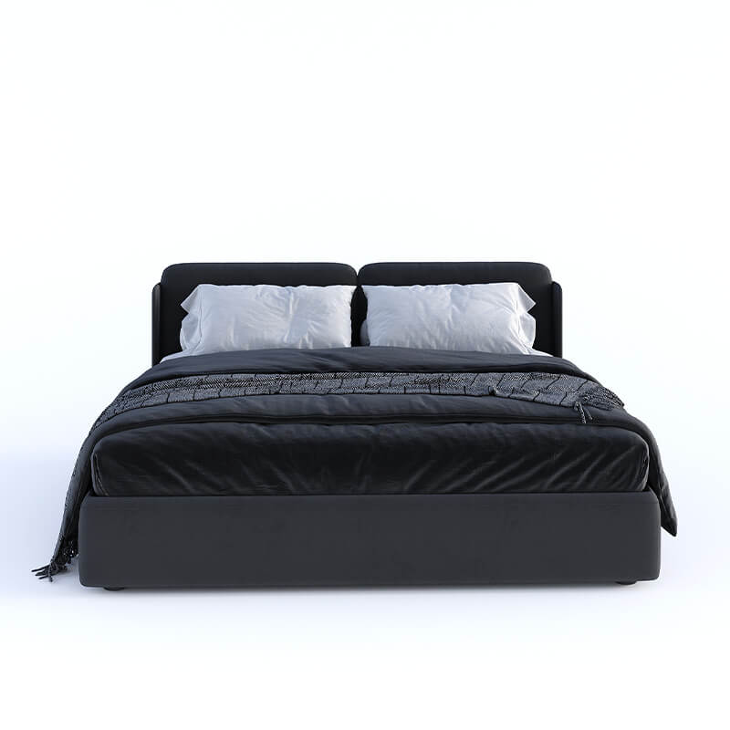 Space Grey Modern King-Size Bed With Hydraulic Storage