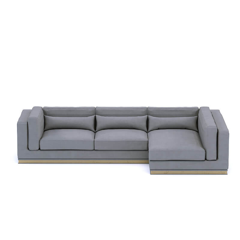 3 Seater L-Shaped Modern Grey Sofa